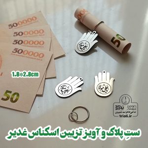 هدیه غدیر پلاک علمدار یاعلی مولا نقره ای (۵۰تایی)