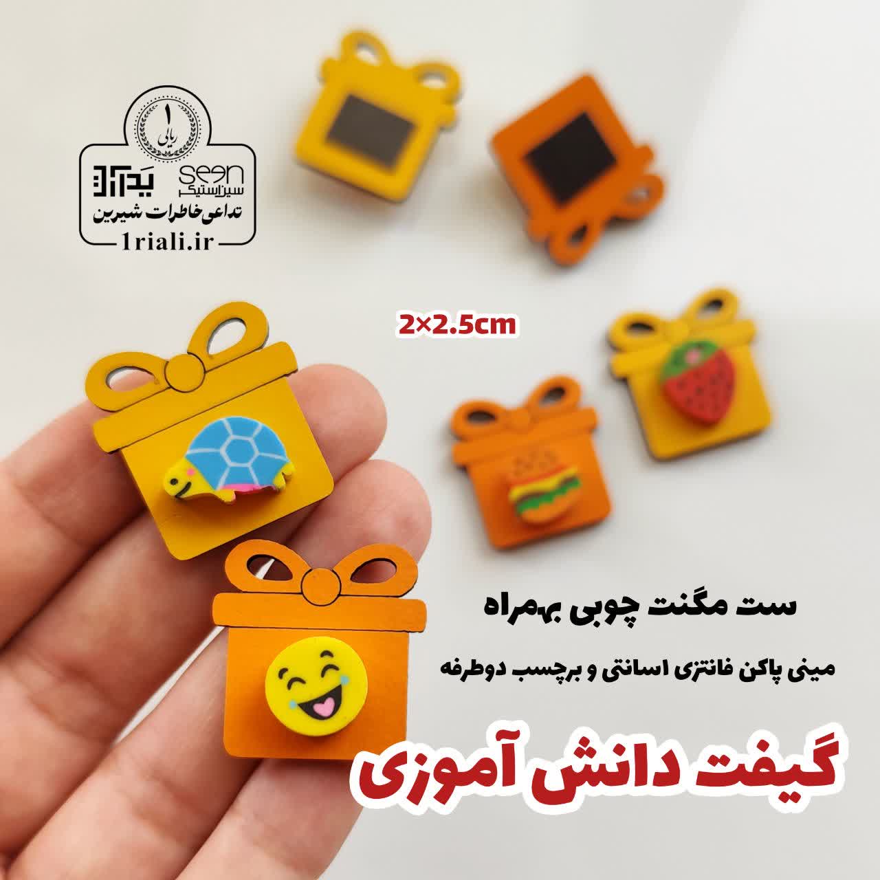 گیفت دانش آموزی ست مگنت چوبی و پاک کن (۵۰تایی)