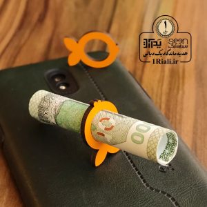 تزیین پول نو رینگ ماهی چوبی عید نوروز ۱۴۰۵ (۵۰تایی)